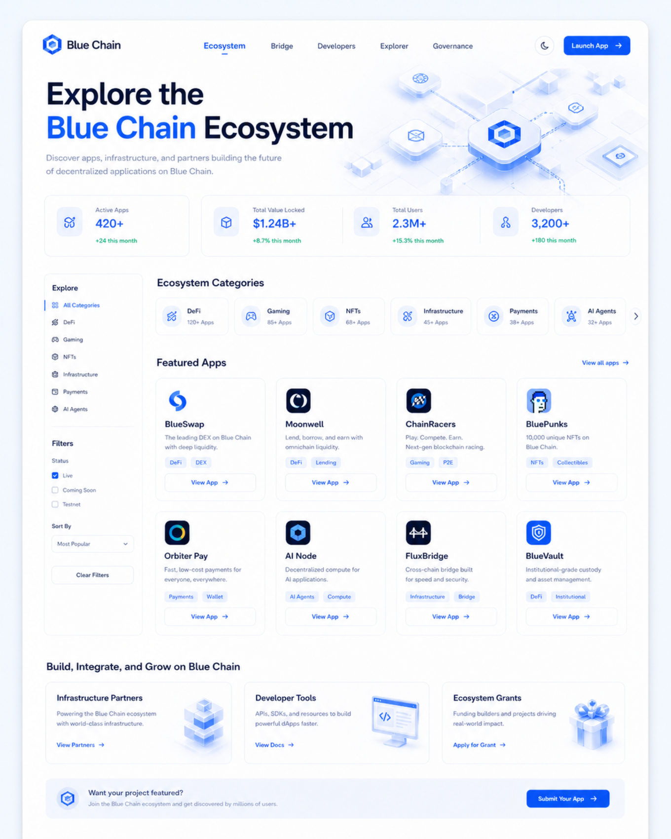 Ecosystem discovery page for apps and partners.