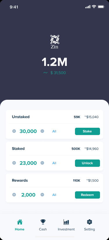 Staking and reward management.